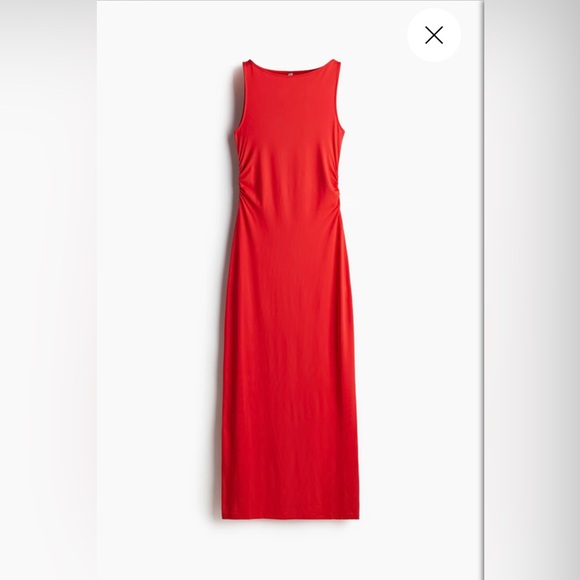 H&M fitted vibrant red maxi dress - Picture 8 of 9